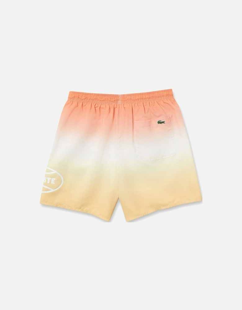 Men's Orange/Yellow L!VE Gradated Print Quick Dry Swim Shorts