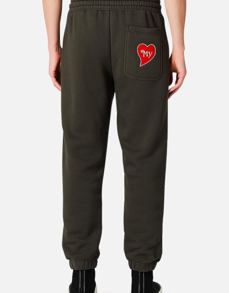 Men's Brown Heart Patch Sweatpants