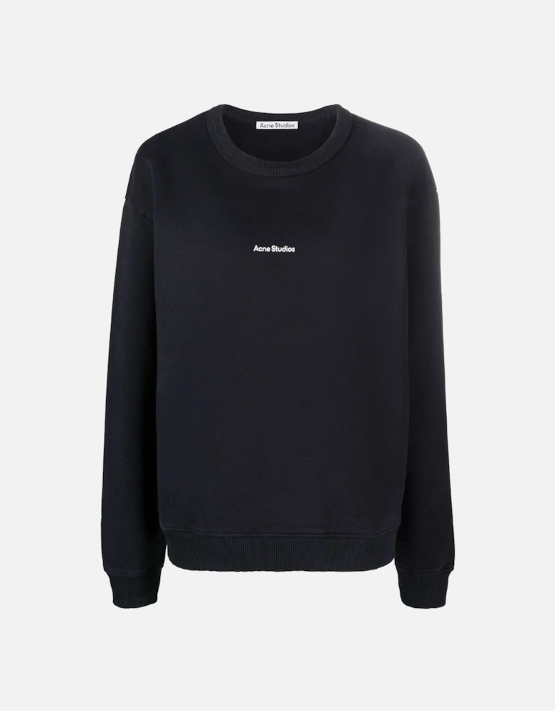 Navy Franklin Stamp Oversized Logo Print Sweatshirt