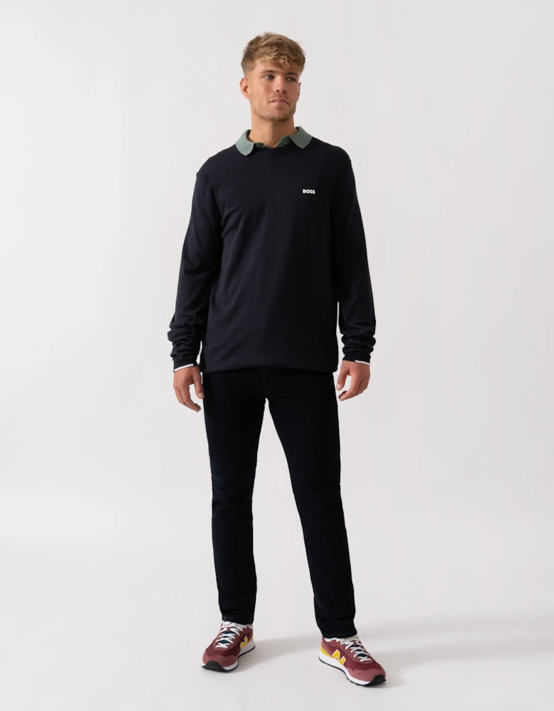 BOSS Green K_Ever-X Mens Crew Neck Jumper - Dark Blue 402
