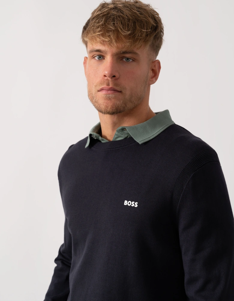 BOSS Green K_Ever-X Mens Crew Neck Jumper - Dark Blue 402