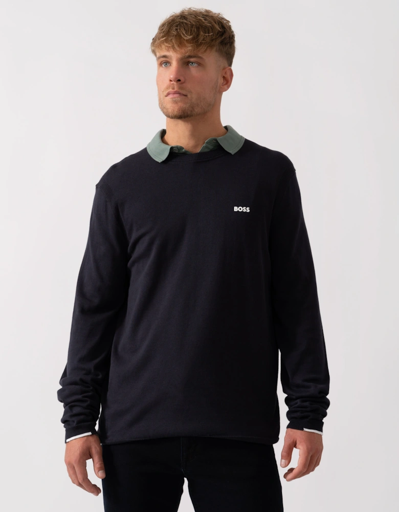 BOSS Green K_Ever-X Mens Crew Neck Jumper - Dark Blue 402