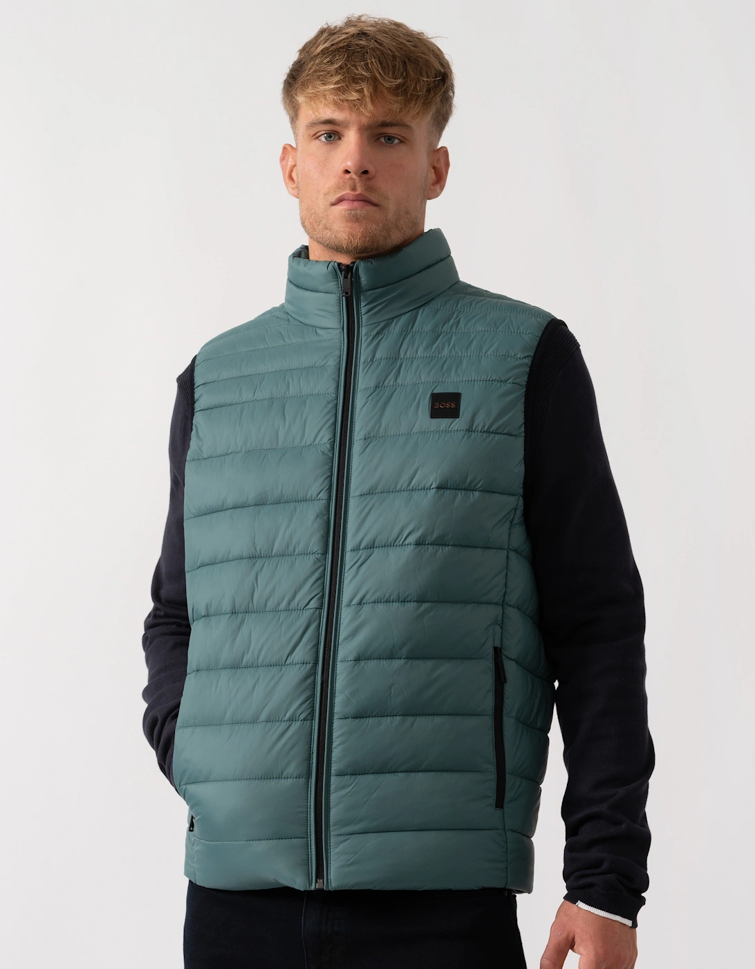 BOSS Orange Odeno 2 Mens Gilet - Open Green 369, 5 of 4