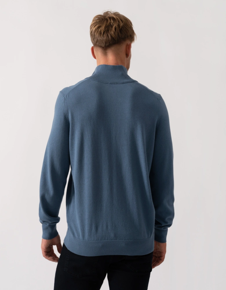 BOSS Orange Kanobix S Mens 1/4 Zip Jumper - Open Blue 495