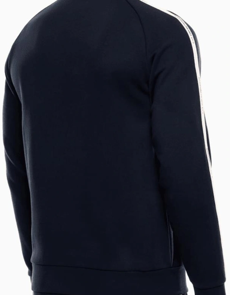 Tape Logo Navy Quarter Zip Sweatshirt
