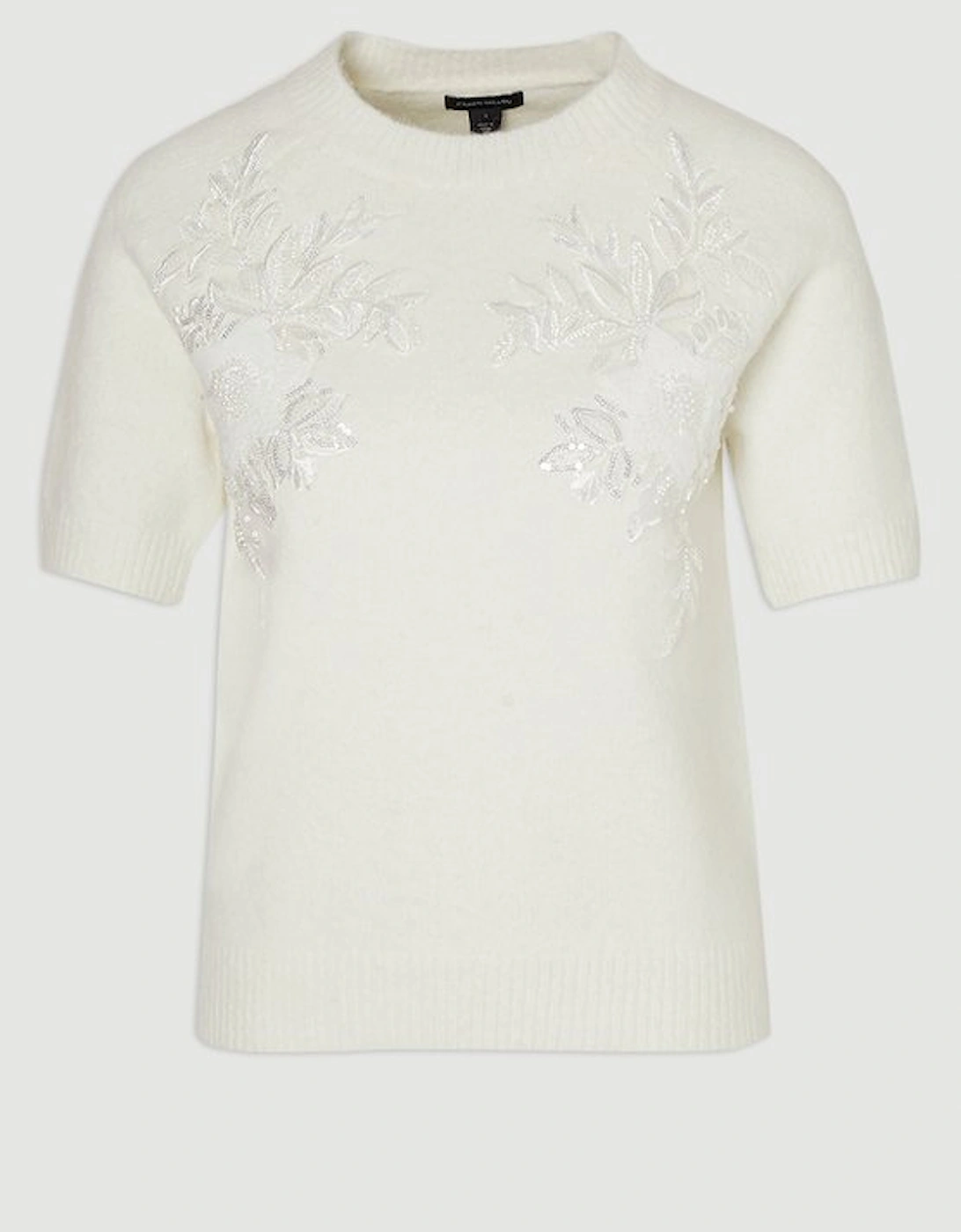 Archive Floral Embellished Cosy Wool Blend Top