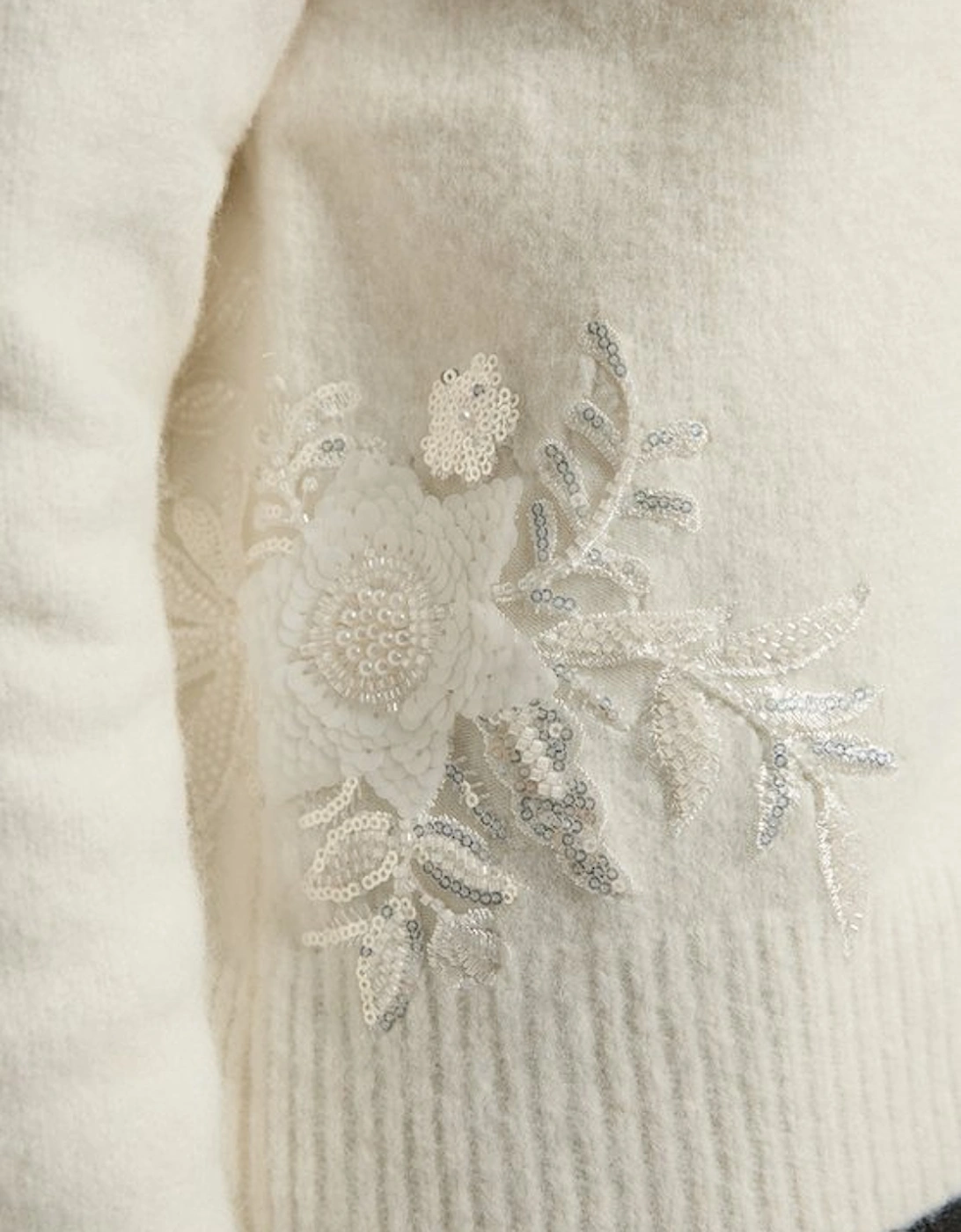 Archive Floral Embellished Cosy Wool Blend Cardigan