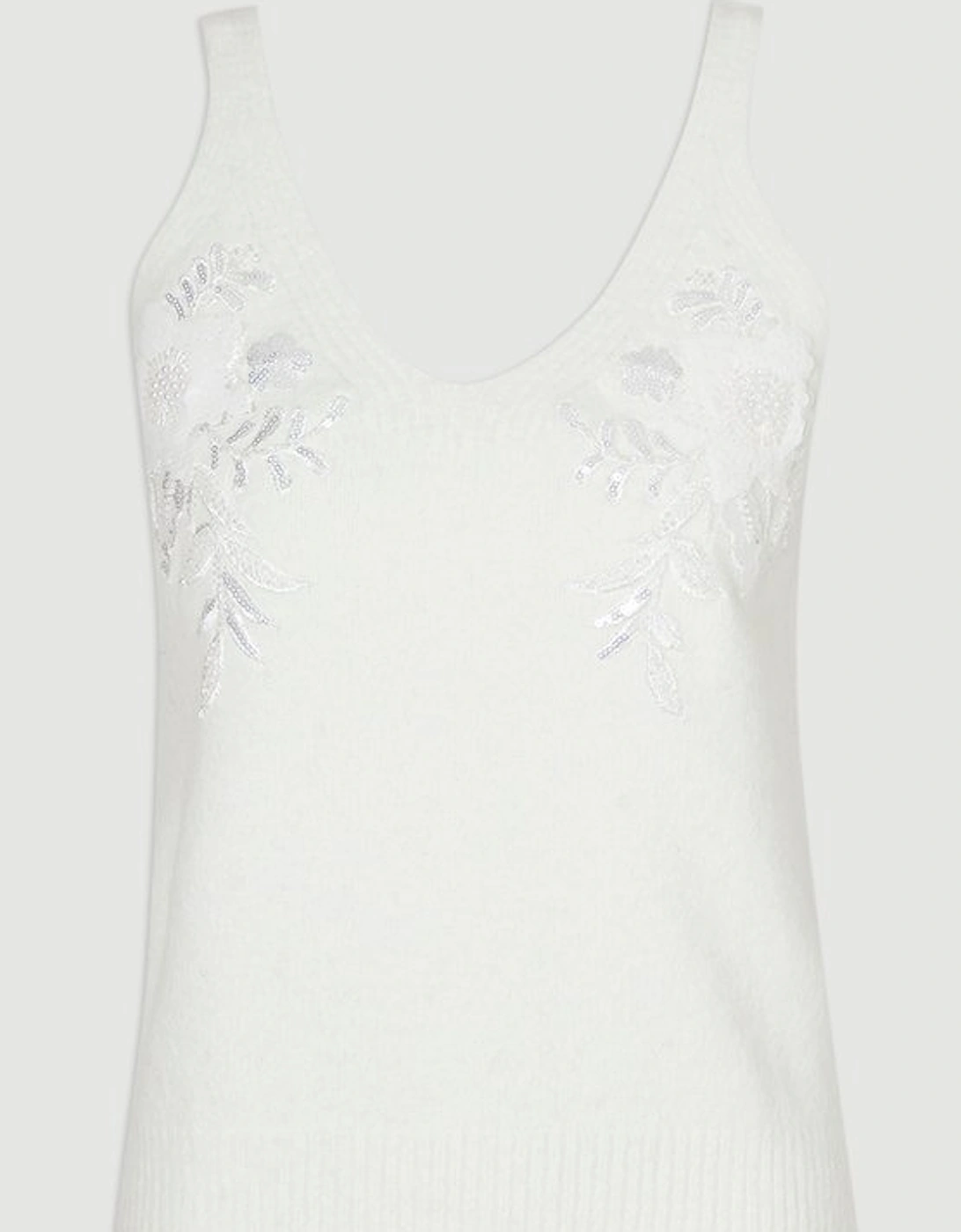 Archive Floral Embellished Cosy Wool Blend Camisole Top
