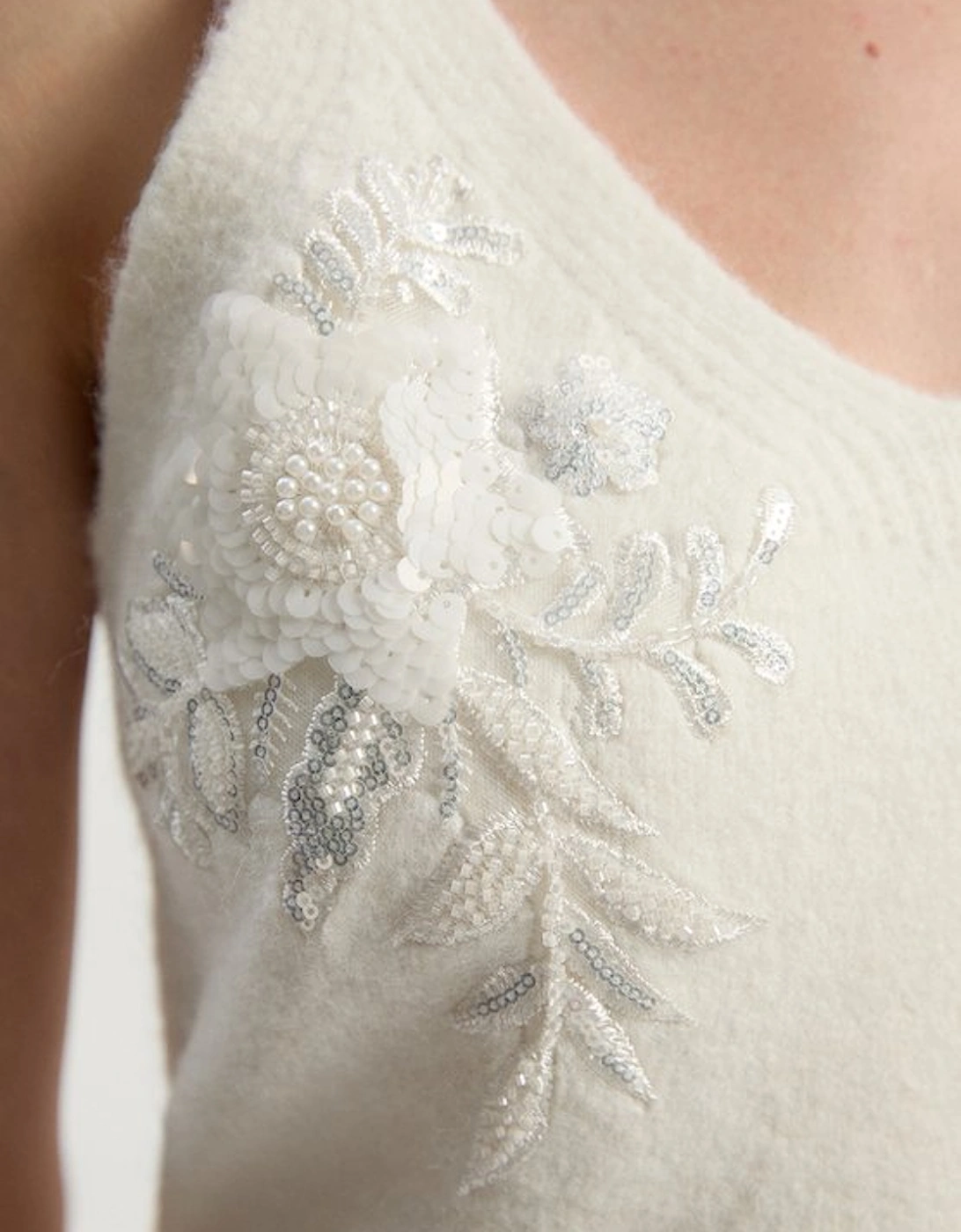 Archive Floral Embellished Cosy Wool Blend Camisole Top