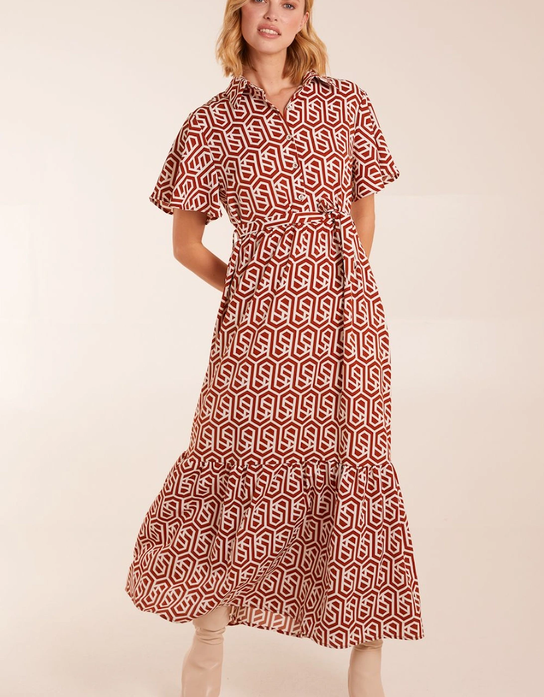 Geometric Tiered Maxi Dress, 2 of 1