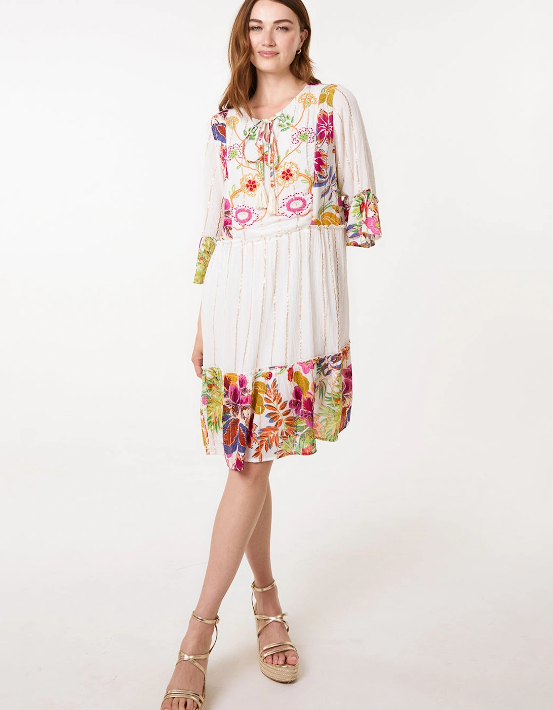 Multi Embellished Smock Dress, 2 of 1