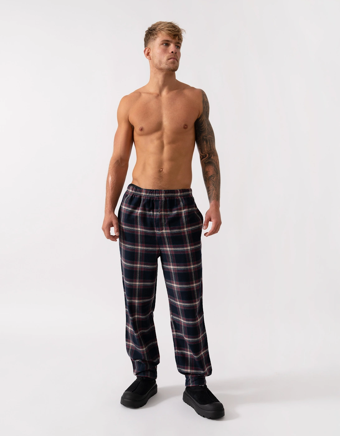 BOSS Orange Mens Holiday Pyjama Pants - Open Blue 460