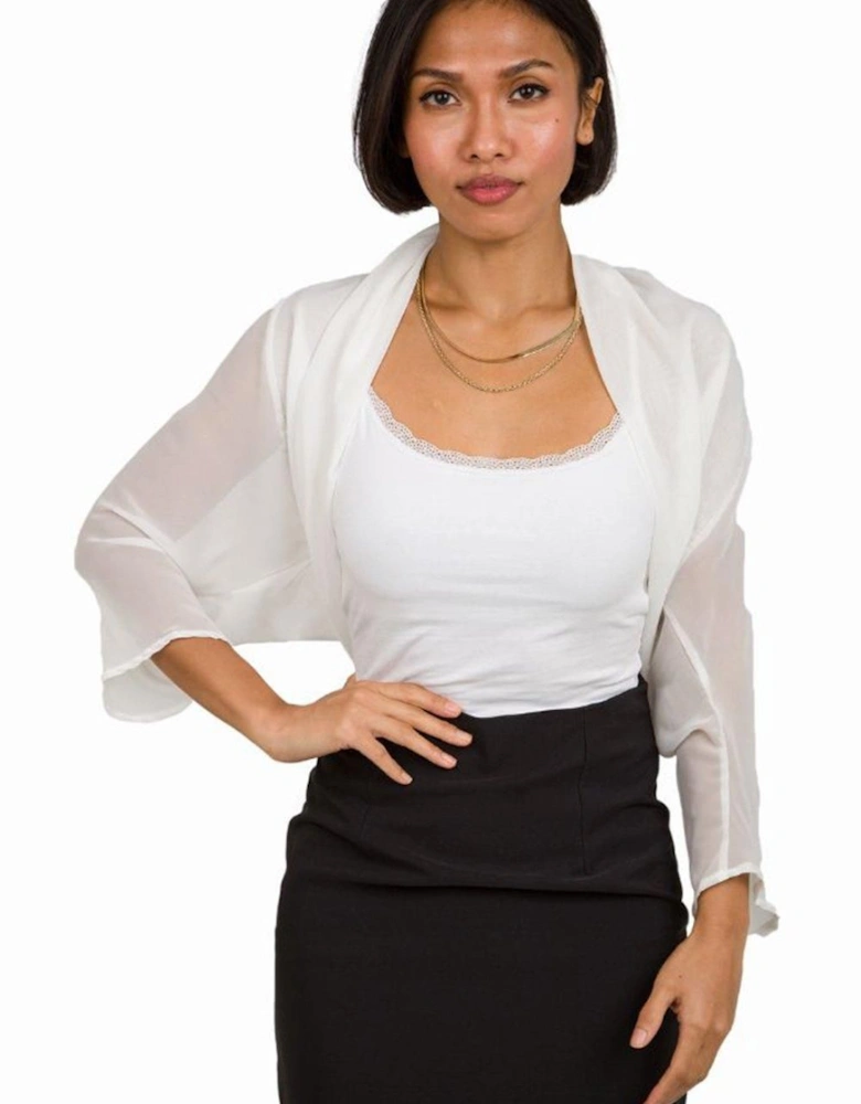 Ruched Back Chiffon Shrug