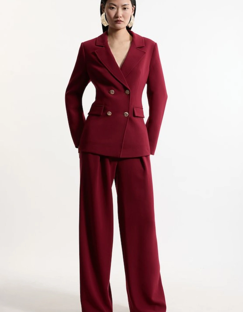 Compact Stretch Essential Tailored Doubled Breasted Blazer