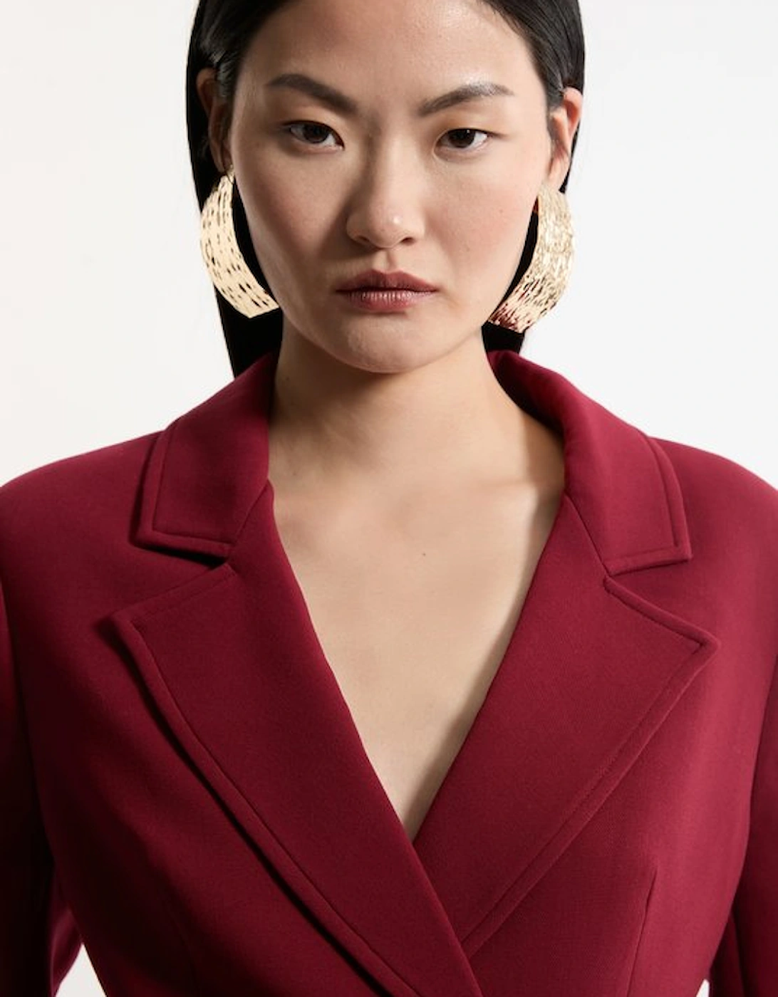 Compact Stretch Essential Tailored Doubled Breasted Blazer