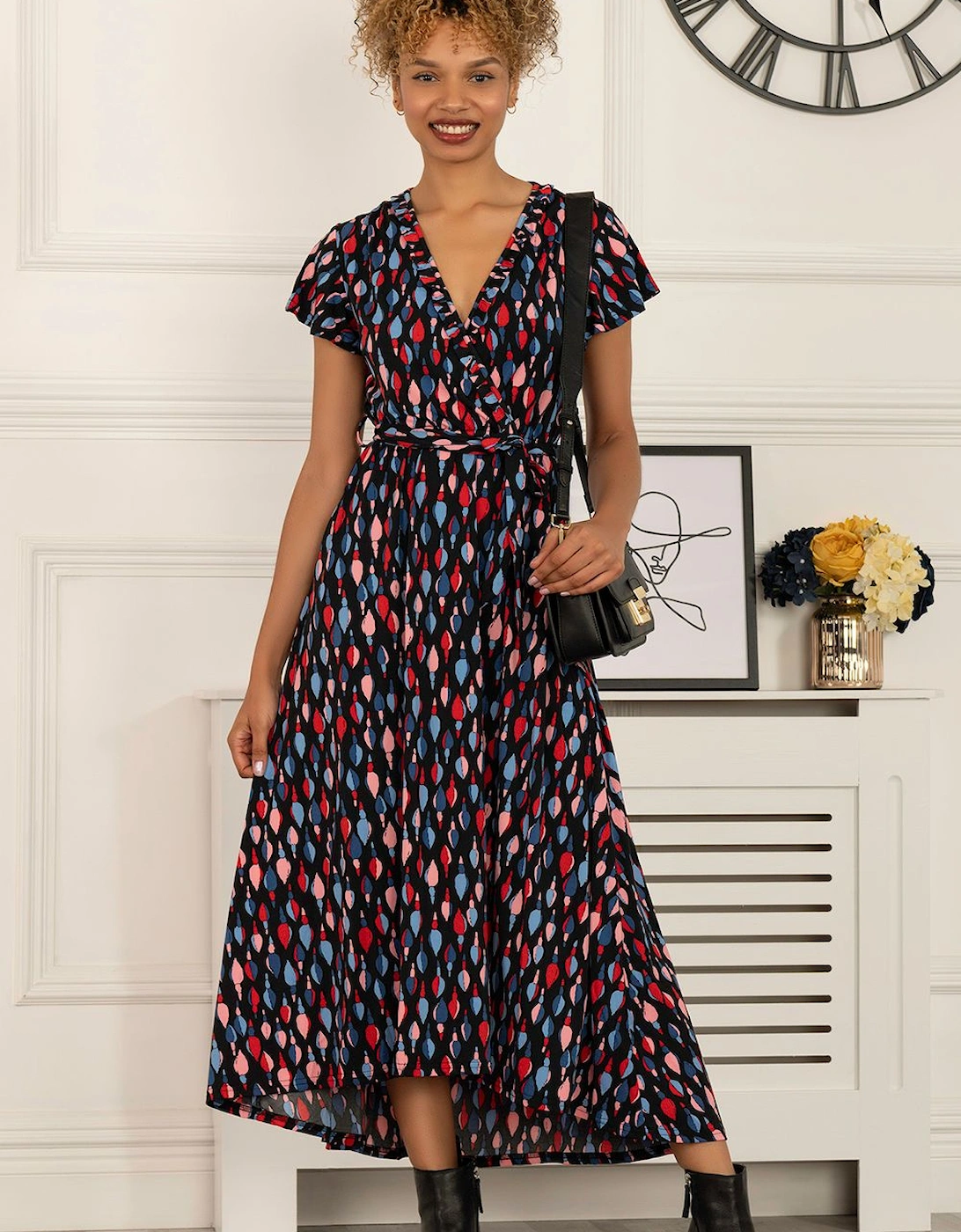 Lola Wrap Dip Hem Maxi Dress, 2 of 1