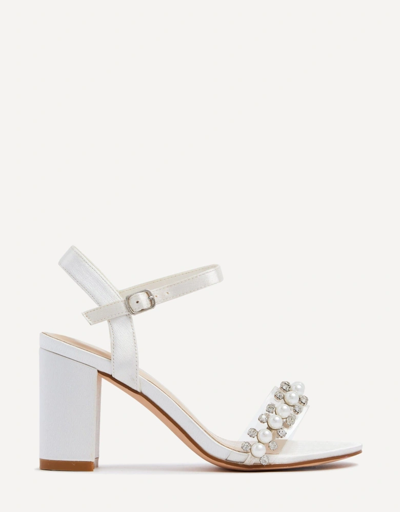 Tinsley Ivory Satin Heeled Sandal