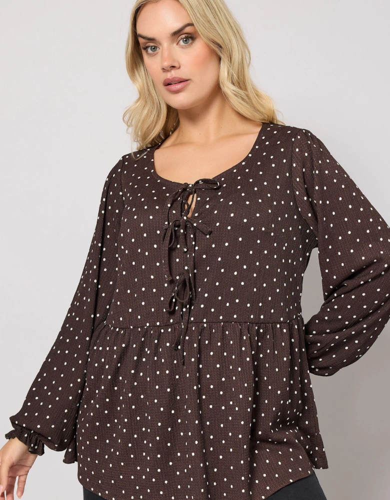 Polka Dot Peplum Top