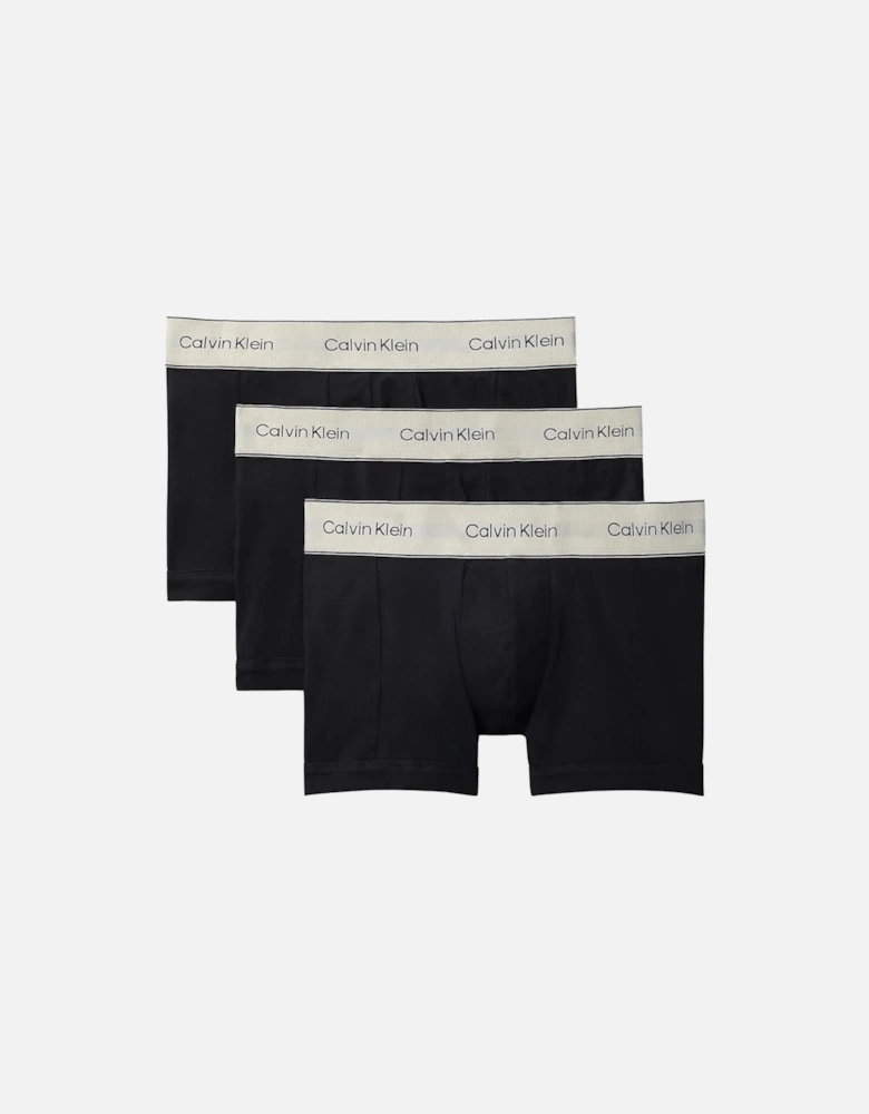 3-Pack Heritage Cotton Boxer Trunks, Black