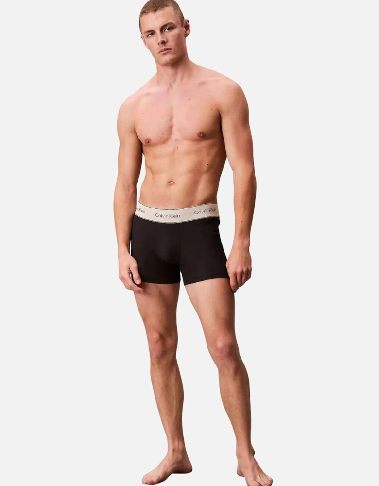 3-Pack Heritage Cotton Boxer Trunks, Black