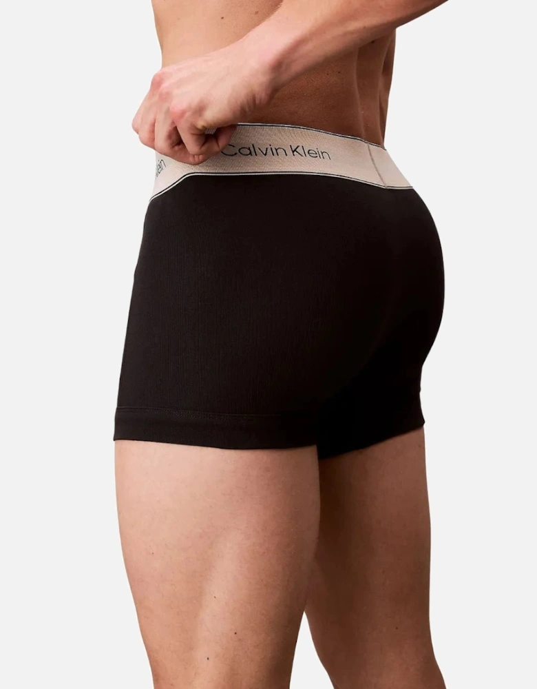 3-Pack Heritage Cotton Boxer Trunks, Black