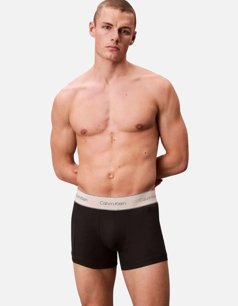 3-Pack Heritage Cotton Boxer Trunks, Black