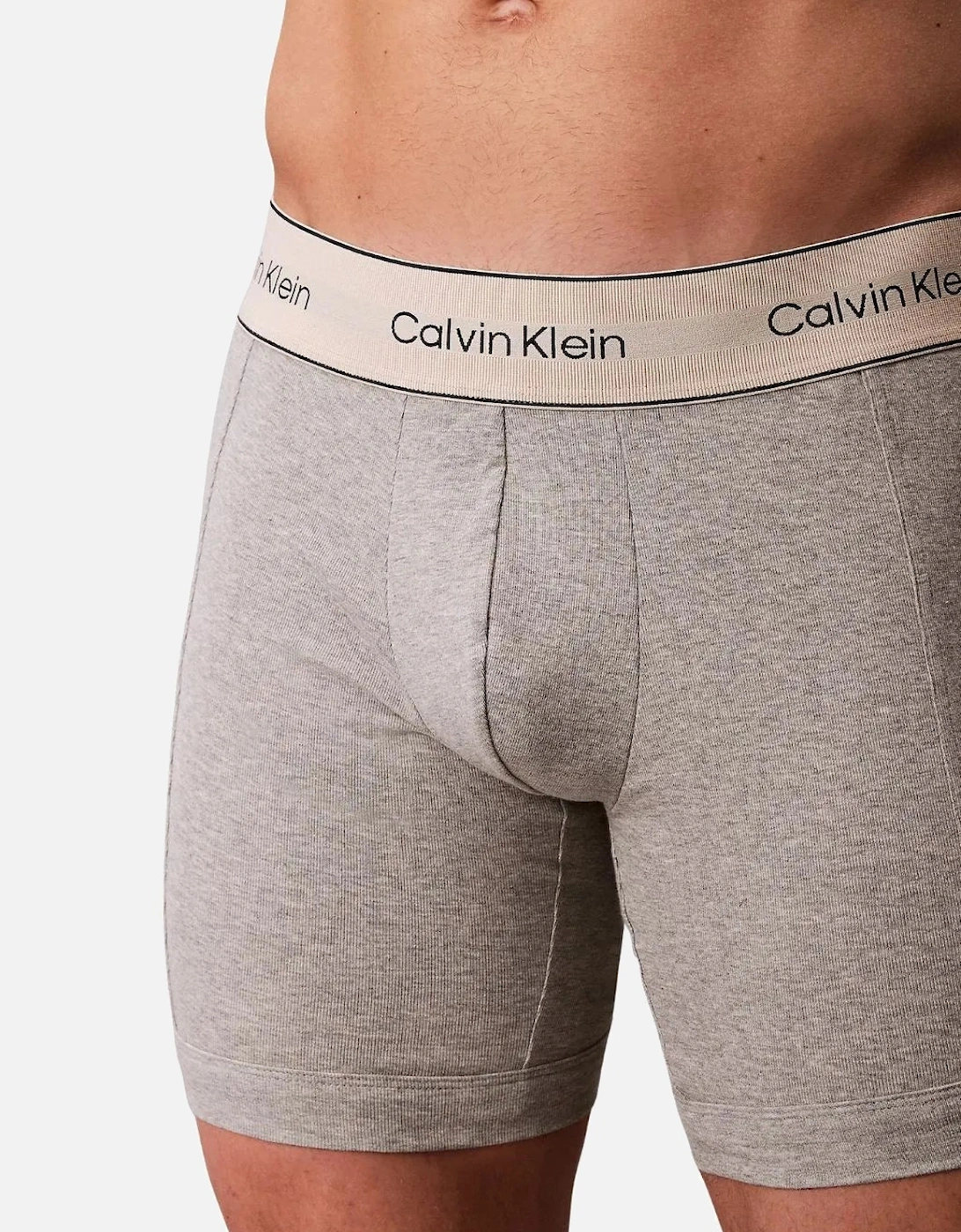 3-Pack Heritage Cotton Boxer Briefs, Oyster Grey / Grey Heather / White