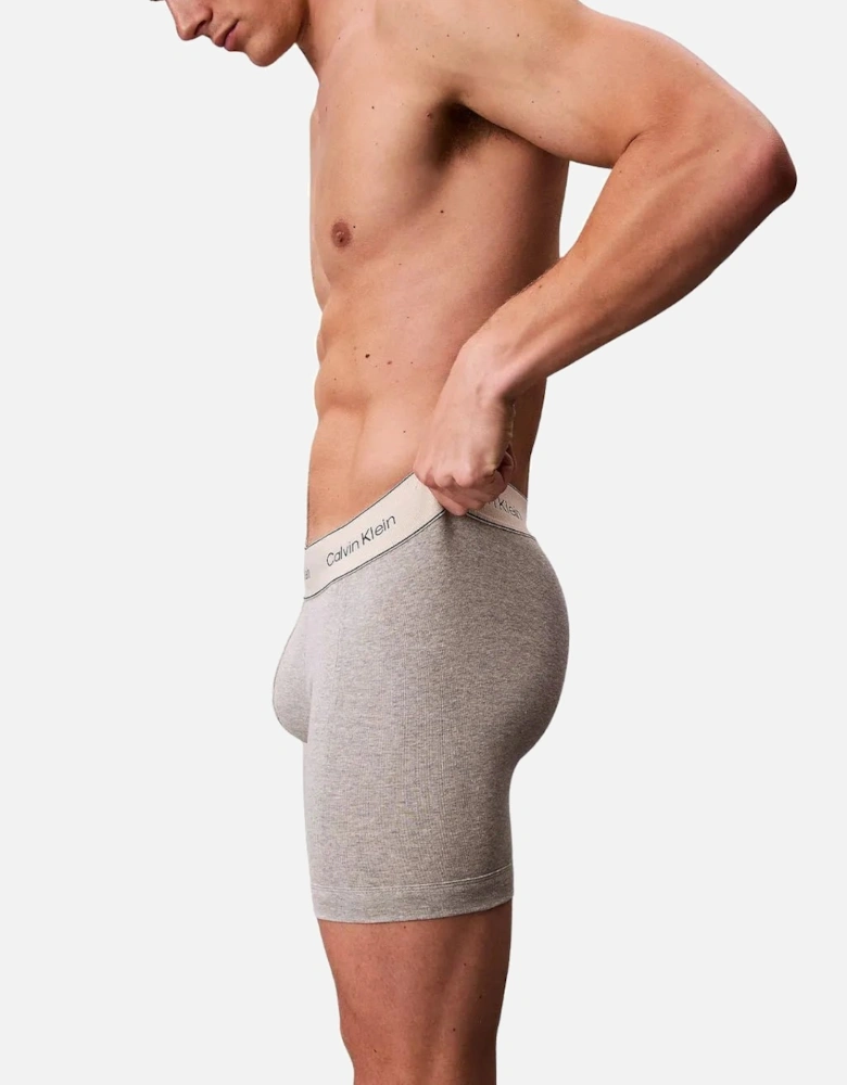 3-Pack Heritage Cotton Boxer Briefs, Oyster Grey / Grey Heather / White