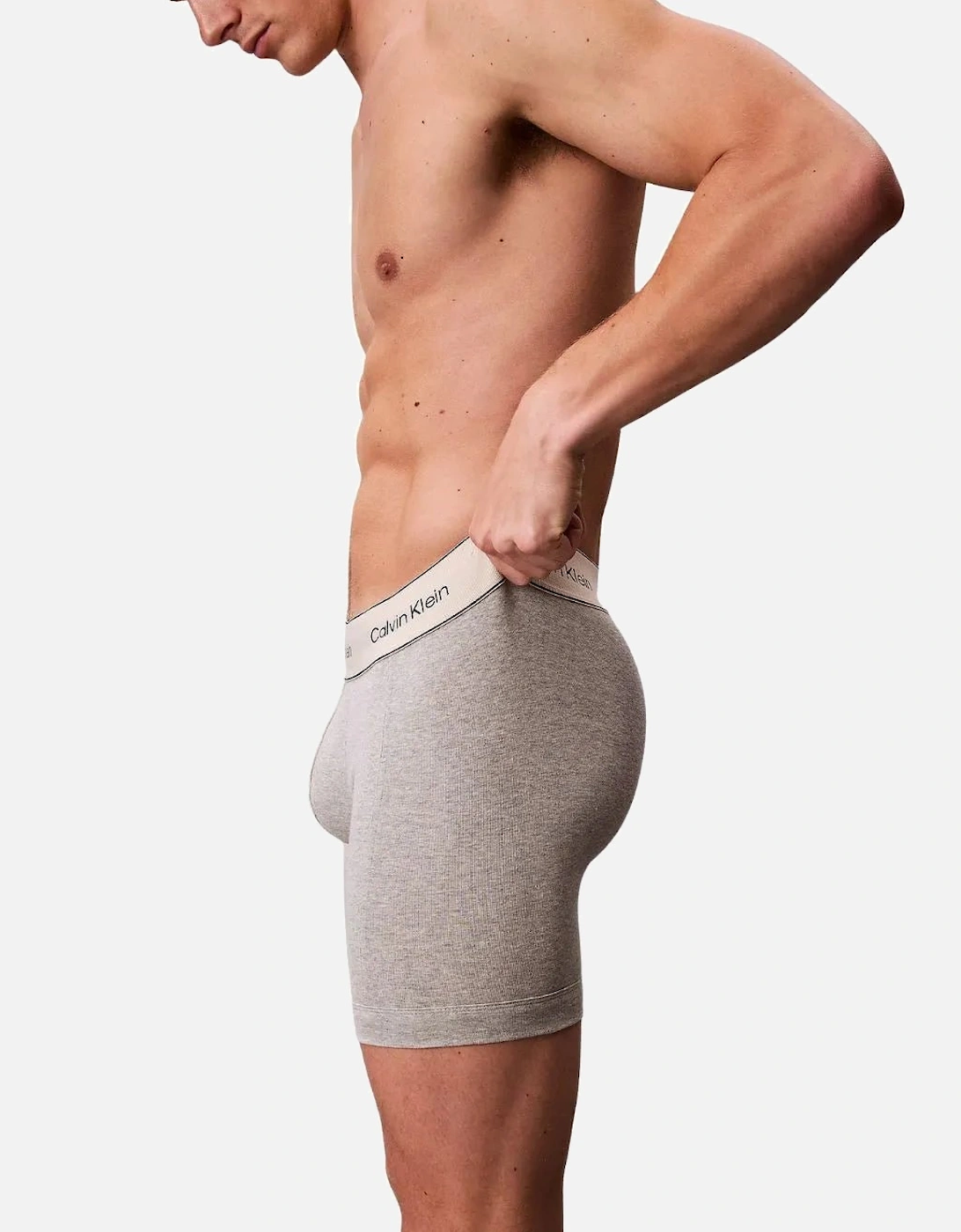 3-Pack Heritage Cotton Boxer Briefs, Oyster Grey / Grey Heather / White
