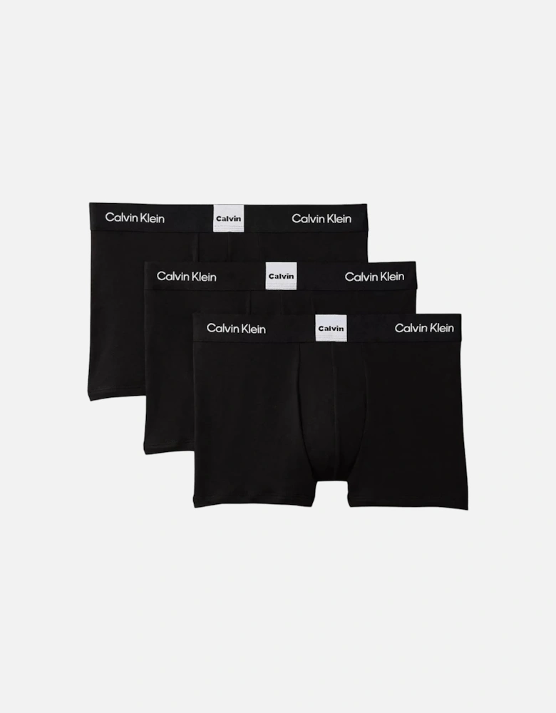 3-Pack Icon Logo Graphic Boxer Trunks, Black