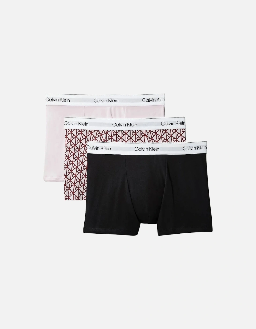 3-Pack Icon Cotton Stretch 'Relaxed Dart' Emblem Print Boxer Trunks, Black/Pink, 7 of 6