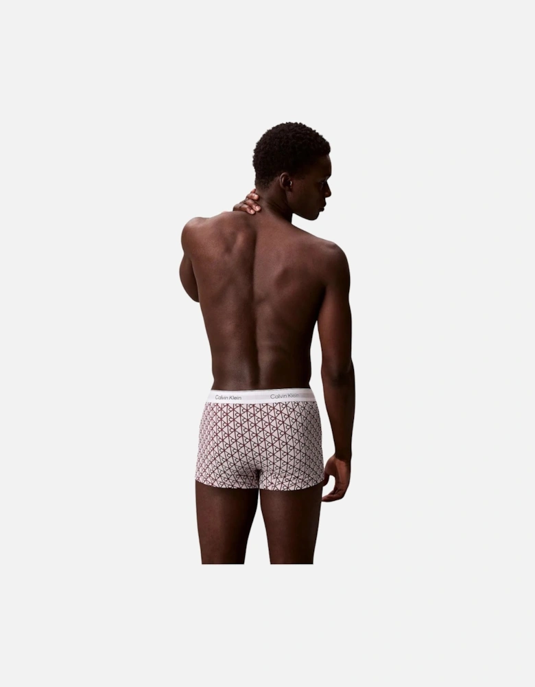 3-Pack Icon Cotton Stretch 'Relaxed Dart' Emblem Print Boxer Trunks, Black/Pink