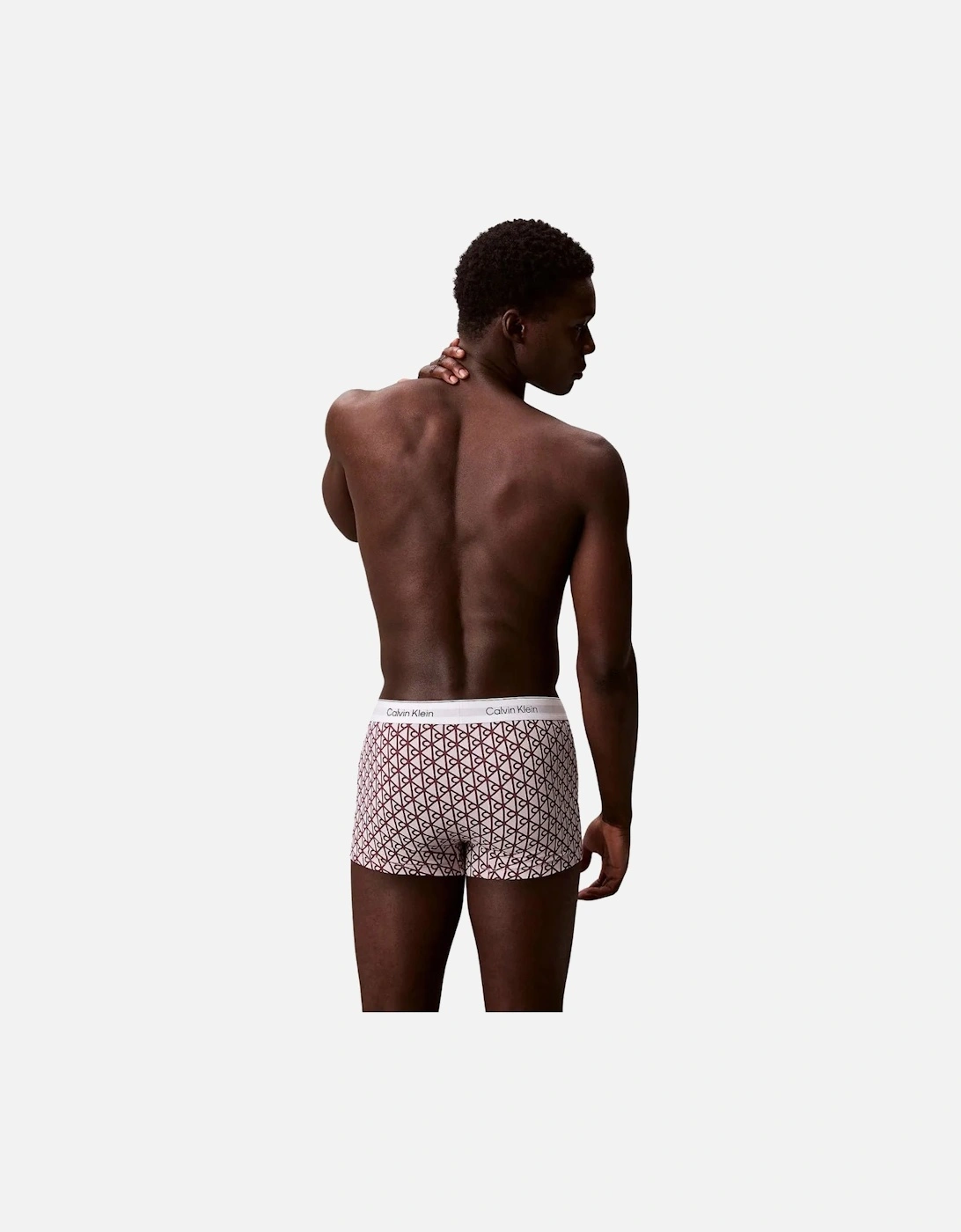 3-Pack Icon Cotton Stretch 'Relaxed Dart' Emblem Print Boxer Trunks, Black/Pink