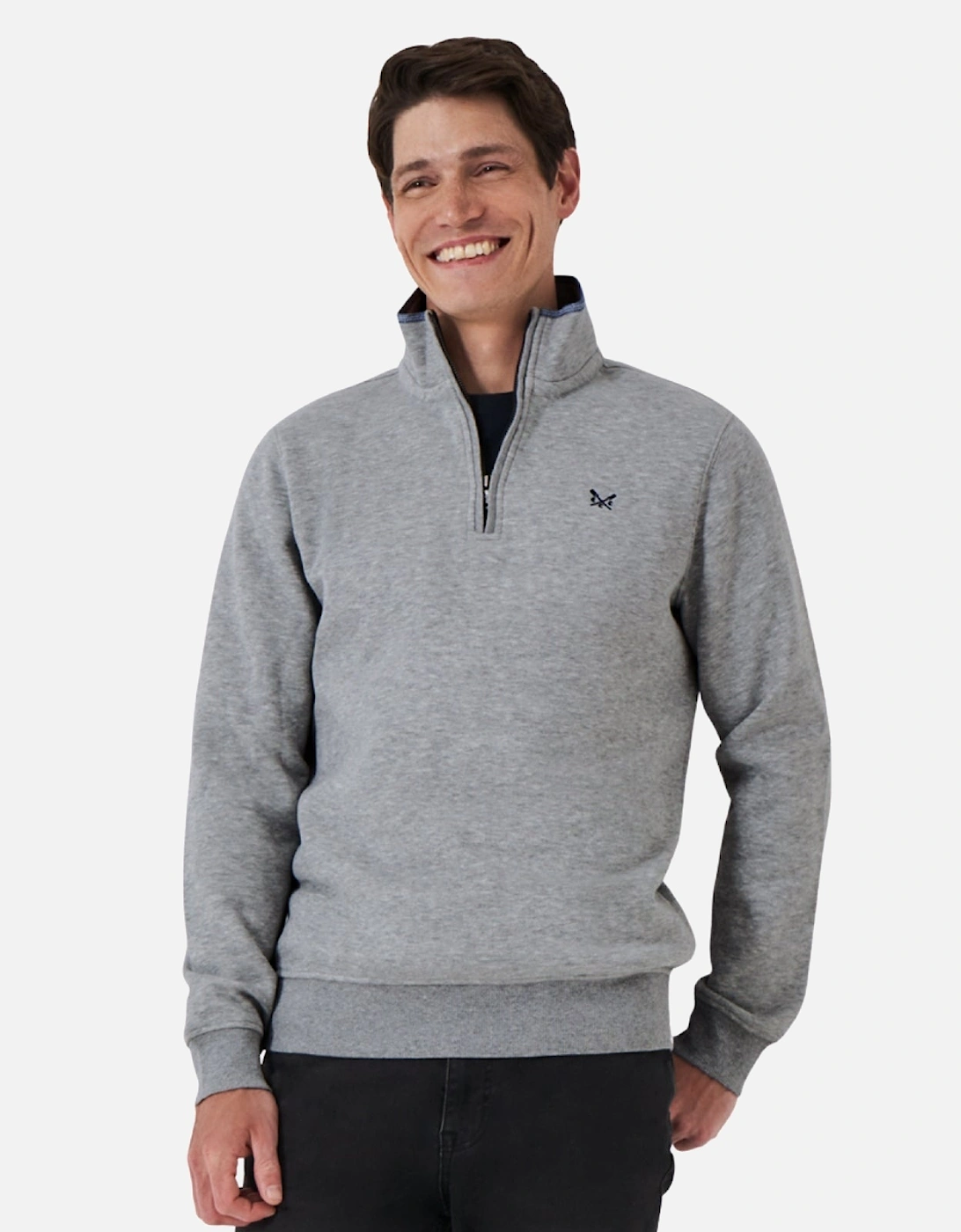 Crew Clothing Men's Grey Classic Half Zip Sweatshirt - Size: Xl