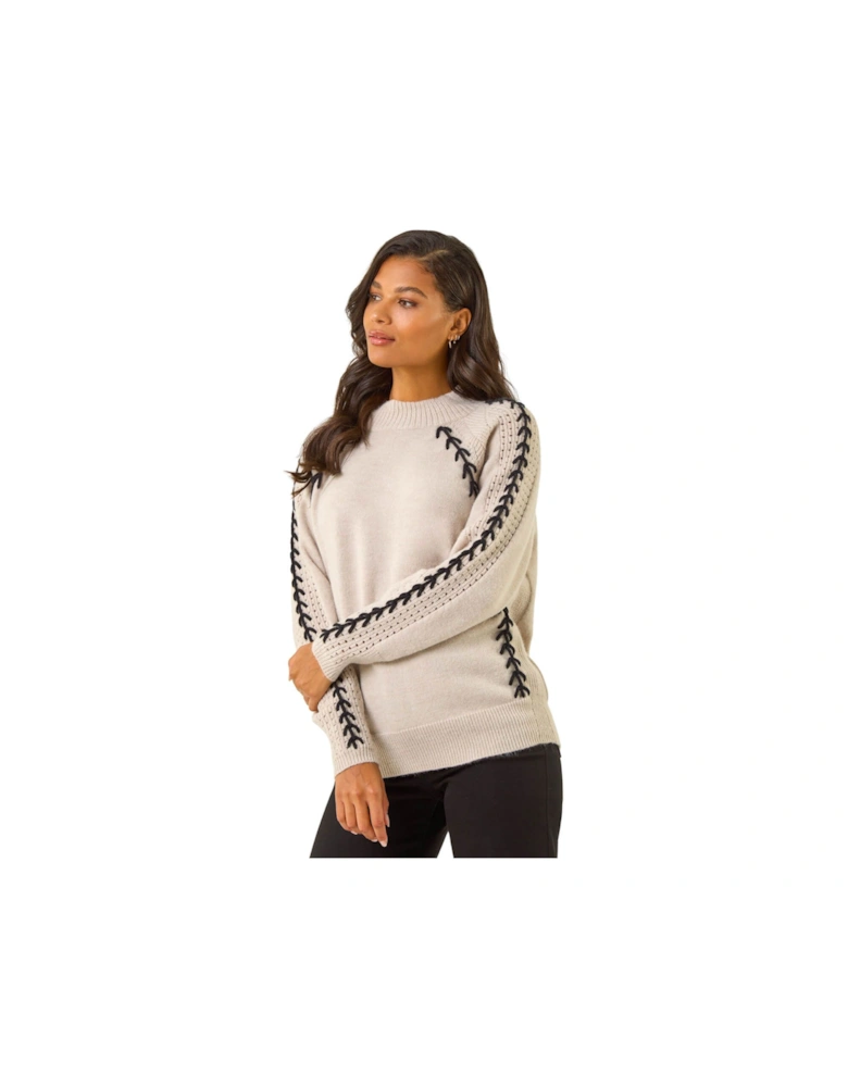 Blanket Stitch Knit Jumper