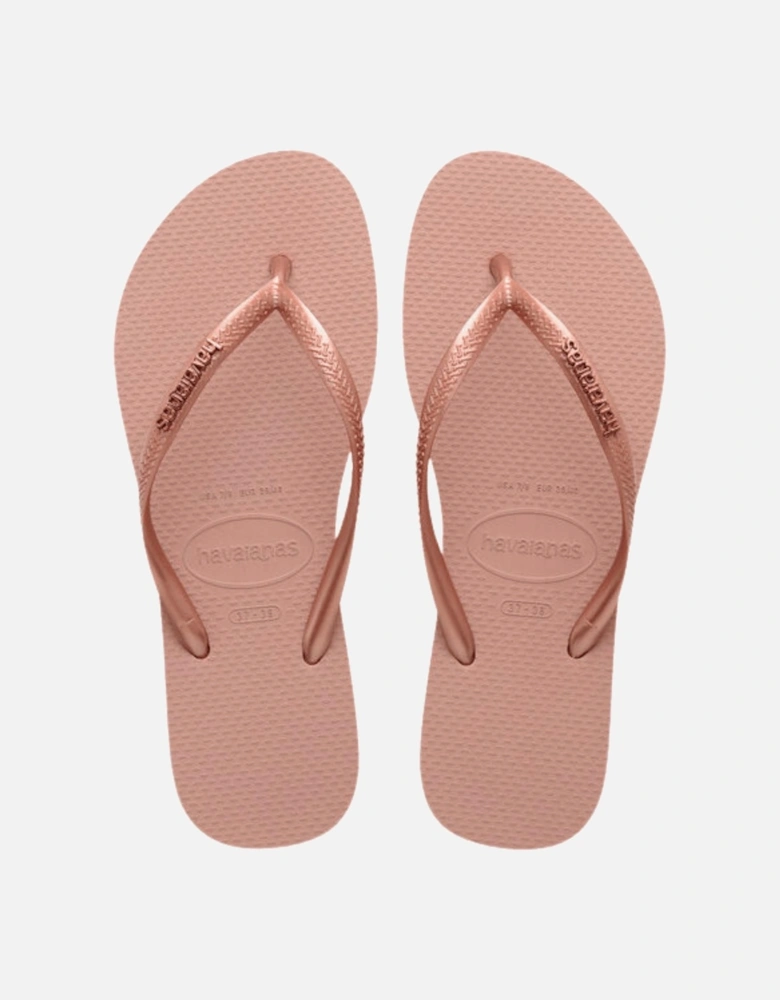 Slim Logo Metallic Flip Flops
