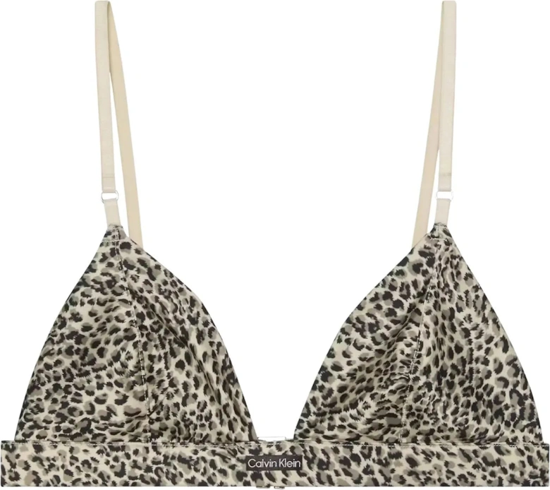 Signature Satin Unlined Triangle Bra, Animal Print