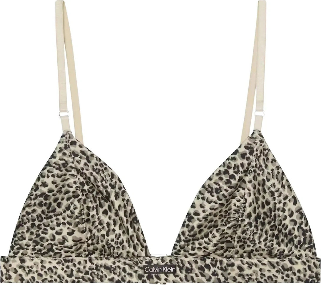 Signature Satin Unlined Triangle Bra, Animal Print, 8 of 7
