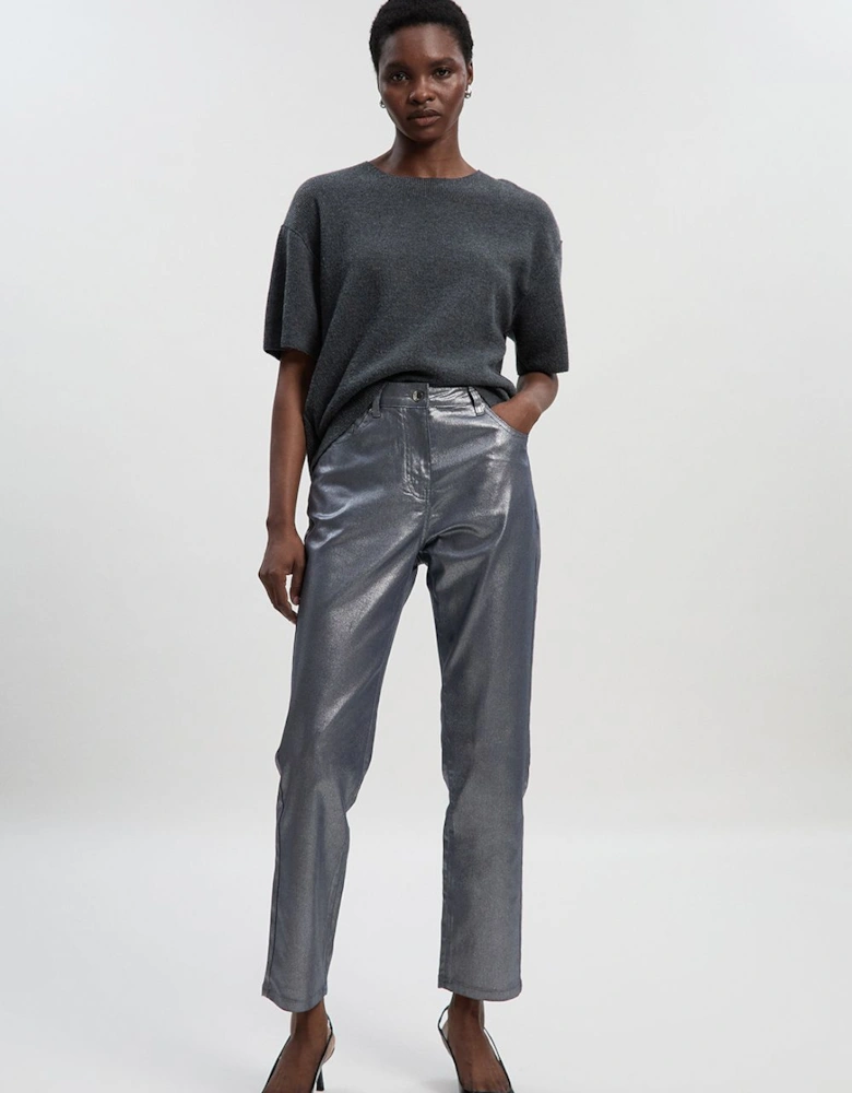 Metallic Coated Denim Skinny Jean