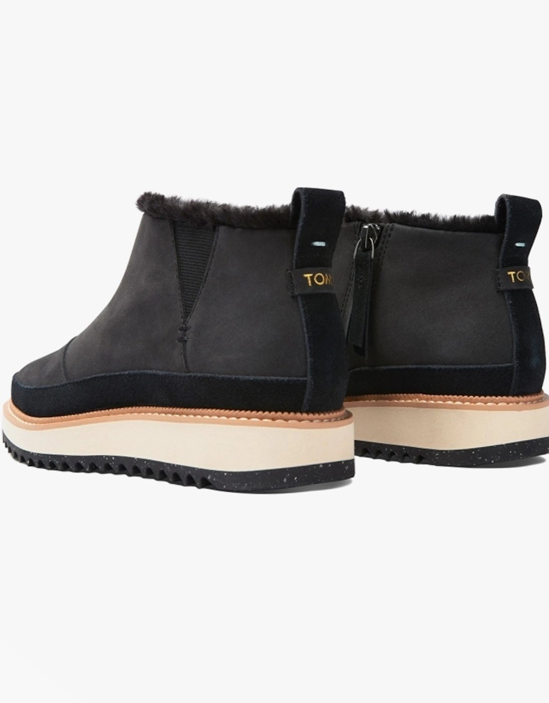 MARLO Womens Suede Sawtooth Sole Boots Black