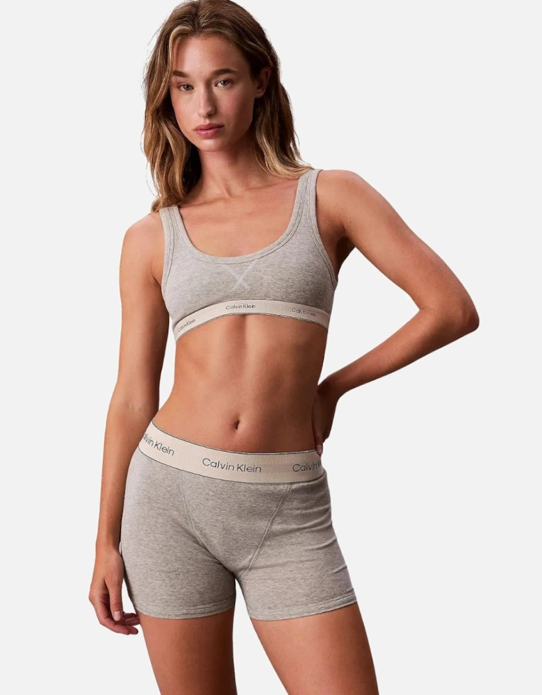 Heritage Cotton Unlined Bralette, Grey Heather