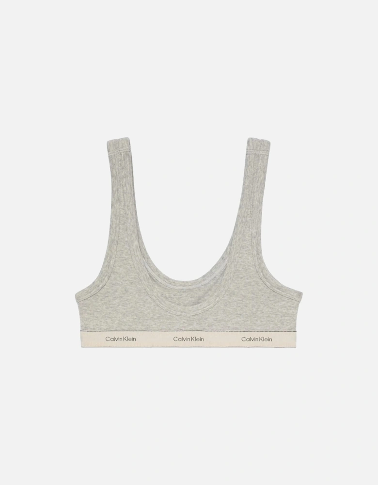 Heritage Cotton Unlined Bralette, Grey Heather