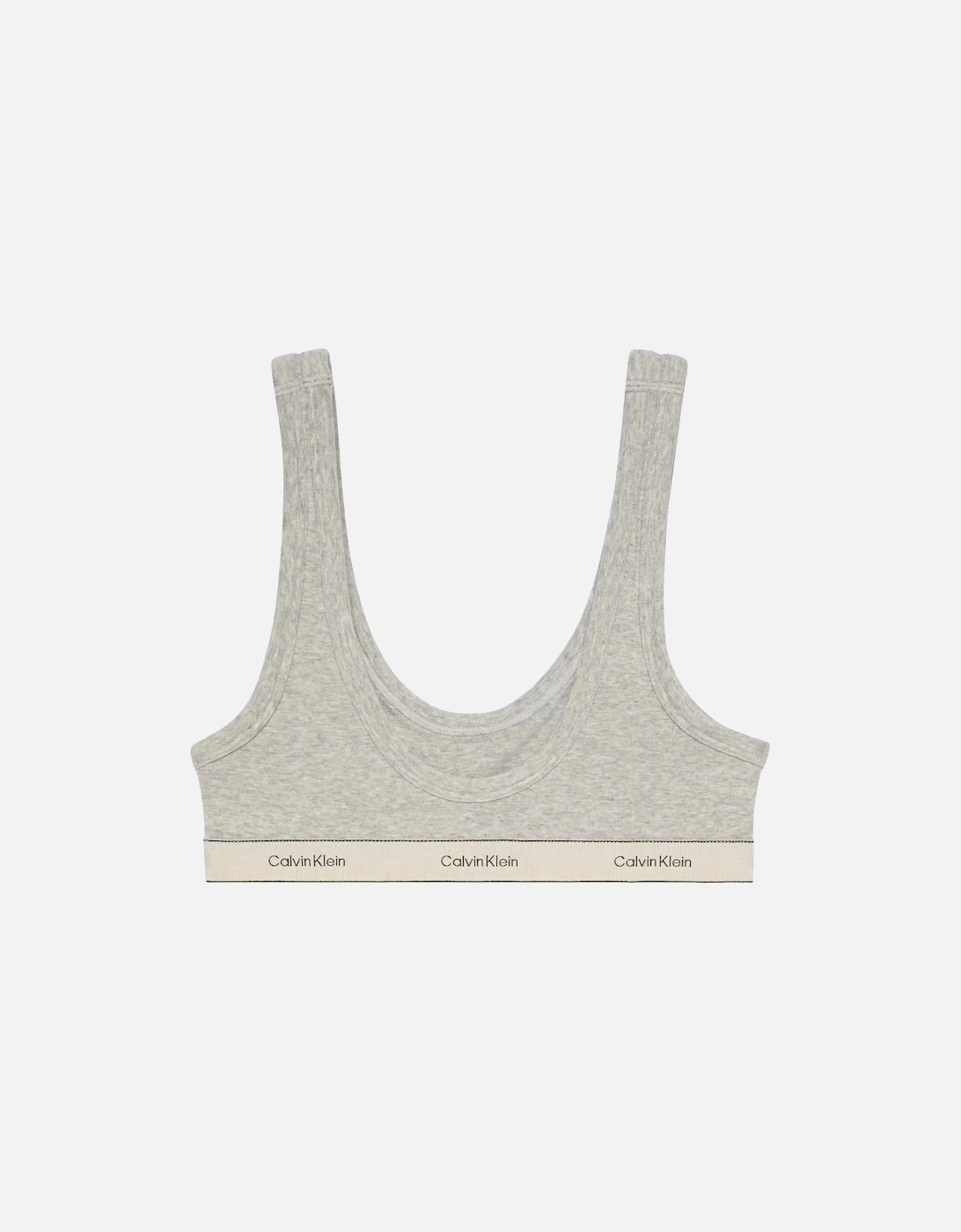 Heritage Cotton Unlined Bralette, Grey Heather