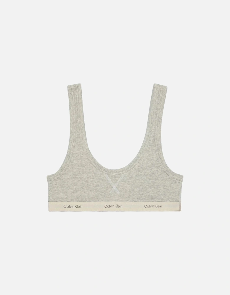 Heritage Cotton Unlined Bralette, Grey Heather