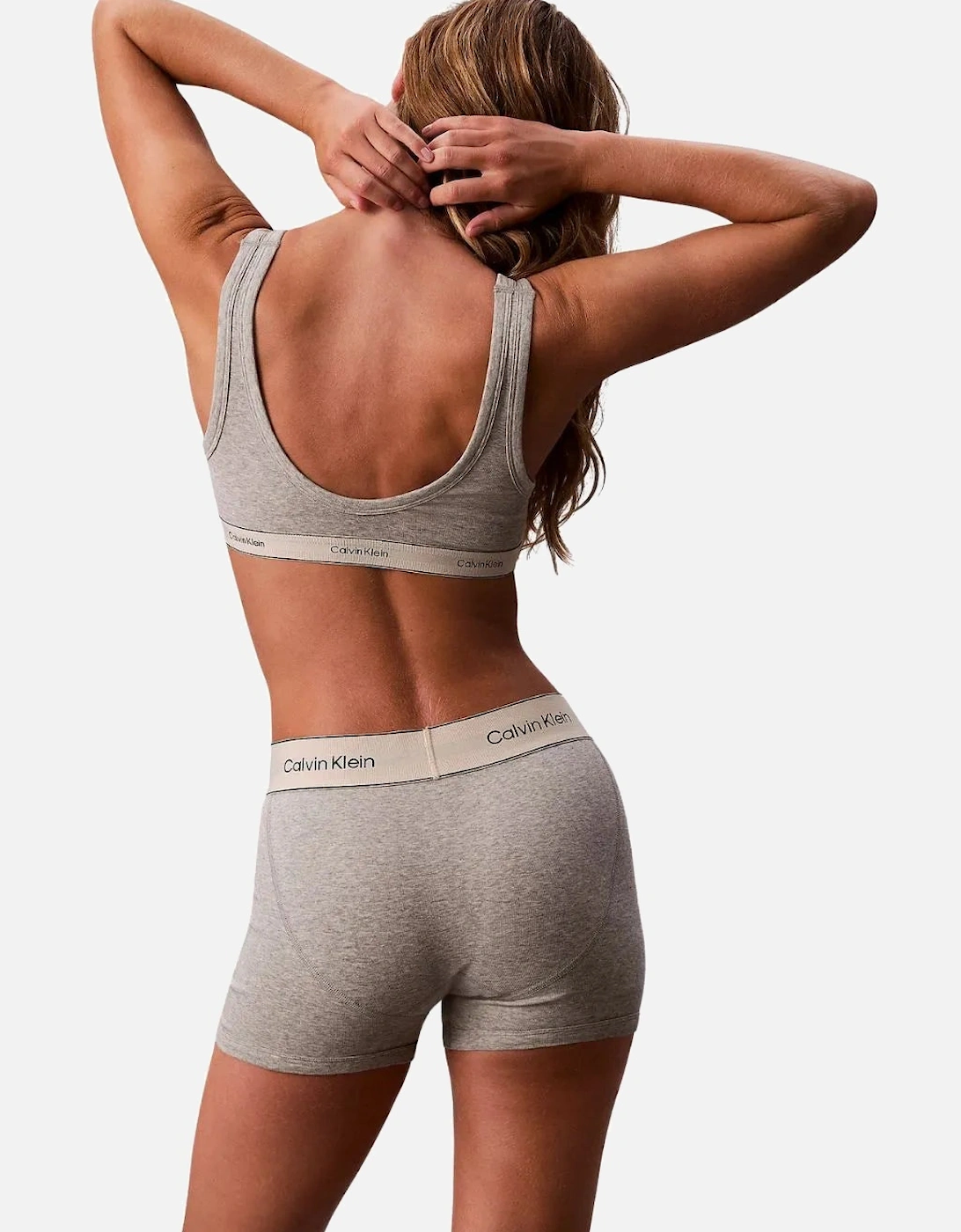 Heritage Cotton Unlined Bralette, Grey Heather