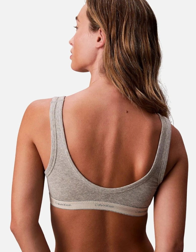 Heritage Cotton Unlined Bralette, Grey Heather