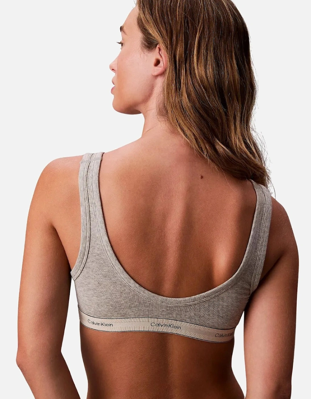 Heritage Cotton Unlined Bralette, Grey Heather