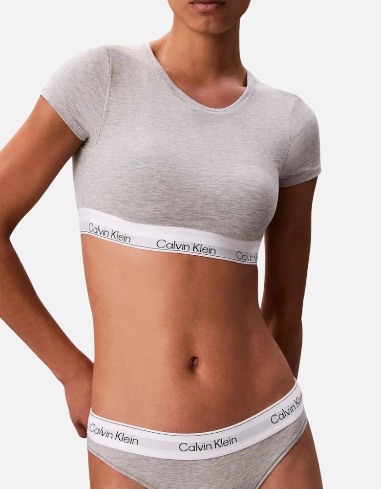 Icon Cotton Modal T-Shirt Bralette, Grey Heather