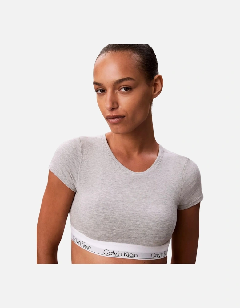 Icon Cotton Modal T-Shirt Bralette, Grey Heather
