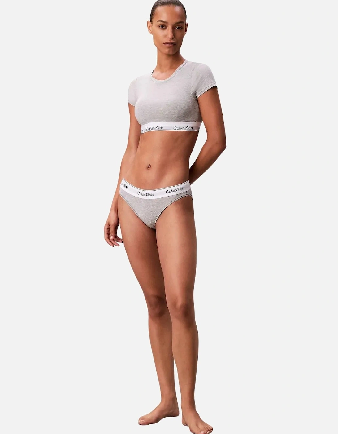 Icon Cotton Modal T-Shirt Bralette, Grey Heather